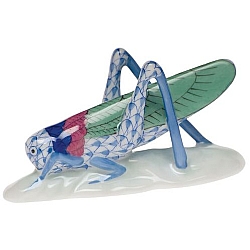 Herend   animals   Little Animals - Herend Grasshopper Blue
