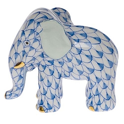 Herend   animals   Elephant - Herend Miniature Elephant Blue