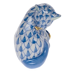 Herend   animals   Cats - Herend Miniature Cat Blue