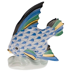 Herend   Animals   Aquatic - Herend  Fish Table Ornament Blue