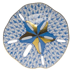 Herend   animals   Aquatic - Herend Sand Dollar Blue