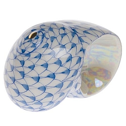 Herend   animals   Aquatic - Herend Shark Eye Shell Blue