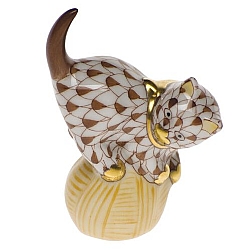 Herend   animals   Cats - Herend Mischievous Cat Chocolate