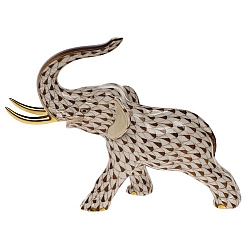 Herend   animals   Elephant - Herend Elephant with tusks Chocolate