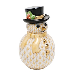 Herend   home decor   Figurines - Herend Snowman Butterscotch