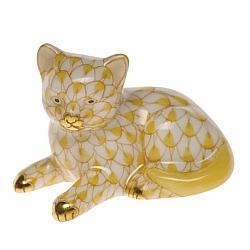 Herend   animals   Cats - Herend Miniature Kitten Butterscotch