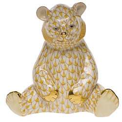 Herend   Animals   Bear - Herend Baby Bear Sitting Butterscotch