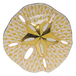 Herend   animals   Aquatic - Herend Sand Dollar Butterscotch