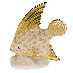 Herend   Animals   Aquatic - Herend  Fish Table Ornament Butterscotch