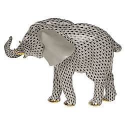 Herend   Animals   Elephant - Herend Large Elephant Black