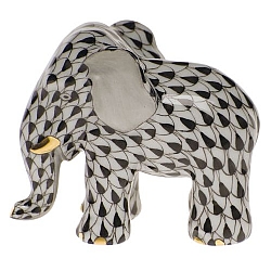 Herend   Animals   Elephant - Herend Miniature Elephant Black