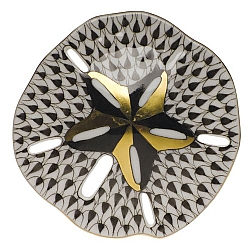 Herend   animals   Aquatic - Herend Sand Dollar Black
