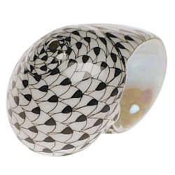 Herend   animals   Aquatic - Herend Shark Eye Shell Black