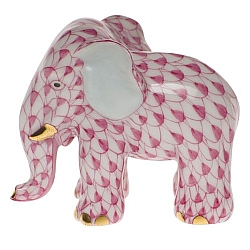 Herend   animals   Elephant - Herend Miniature Elephant Raspberry