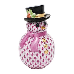 Herend   home decor   Figurines - Herend Snowman Raspberry