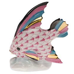 Herend   Animals   Aquatic - Herend  Fish Table Ornament Raspberry