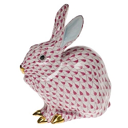 Herend   Animals   Rabbits - Herend Bunny Sitting Raspberry