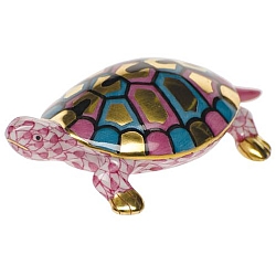 Herend   animals   Aquatic - Herend Baby Turtle Raspberry