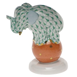 Herend   Animals   Elephant - Herend Dancing Elephant Green