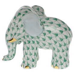 Herend   animals   Elephant - Herend Miniature Elephant Green