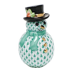Herend   home decor   Figurines - Herend Snowman Green