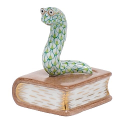 Herend   animals   Little Animals - Herend Bookworm Key lime