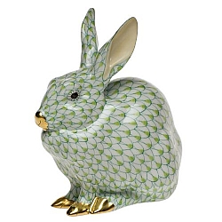 Herend   Animals   Rabbits - Herend Bunny Sitting Key lime