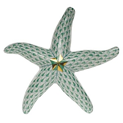 Herend   animals   Aquatic - Herend Starfish Green