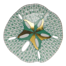 Herend   animals   Aquatic - Herend Sand Dollar Green