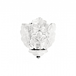 Lalique   Lighting   Wall Sconces - Lalique Oak, Chrome Wall Sconce