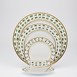 Royal Limoges   Tabletop   Dinnerware - Royal Limoges La Bocca Green 5 piece Place Setting