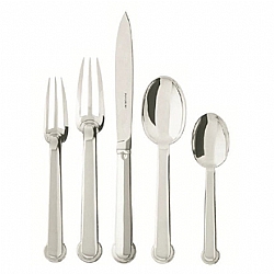 Puiforcat   Tabletop   Flatware - Puiforcat Sterling Silver Annecy 5 Pc Place Setting