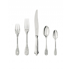 Puiforcat   Tabletop   Flatware - Puiforcat Sterling Silver Elysee 5 Pc Place Setting