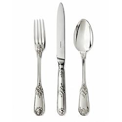 Puiforcat   Tabletop   Flatware - Puiforcat Sterling Silver Moliere 5 Pc Place Setting