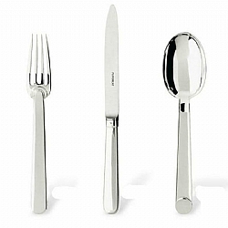 Puiforcat   Tabletop   Flatware - Puiforcat Silverplated Normandie  5pc Place Setting