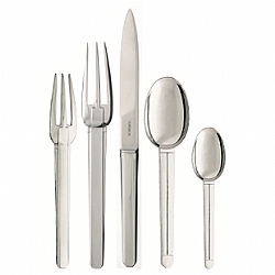 Puiforcat   Tabletop   Flatware - Puiforcat Stainless Guethary 5 Pc Place Setting