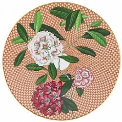 Raynaud   Tabletop   Dinnerware - Raynaud Tresor Fleuri Beige Rhododendron Coupe plate flat