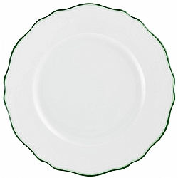 Raynaud   Tabletop   Dinnerware - Raynaud Touraine Double Filet Green Rim plate flat