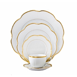 Royal Limoges   Tabletop   Dinnerware - Royal Limoges Margaux Matte Gold filet 5 piece place setting