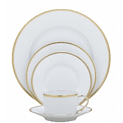 Raynaud   Tabletop   Dinnerware - Raynaud Fontainbleau Gold 5pc Place Setting with Filet