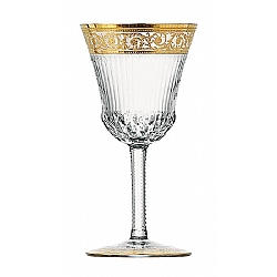 Saint Louis   TableTop   Drinkware - Saint Louis Thistle Gold Water American Goblet No.1