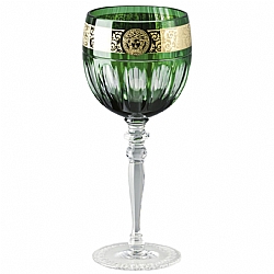 Versace   Tabletop   Drinkware - Versace Gala Prestige Medusa Green Water Goblet