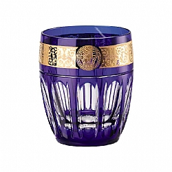 Versace   Tabletop   Drinkware - Versace Gala Prestige Cobalt Blue Medusa Whiskey DOF