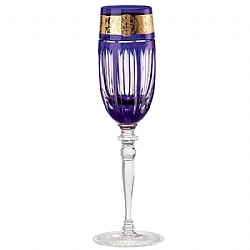 Versace   TableTop   Drinkware - Versace Gala Prestige Cobalt Blue Medusa Champagne