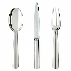 Puiforcat   Tabletop   Flatware - Puiforcat Silverplated Chantaco  5pc Place Setting