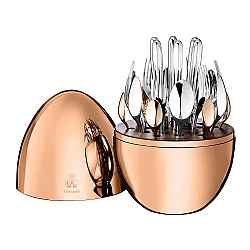 Christofle   Tabletop   Flatware - Christofle Mood 24 piece flatware set pink gold