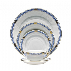 Herend   Tabletop   Dinnerware - Herend Chinese Bouquet Garland Blue 5pc Place Setting