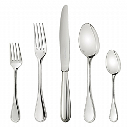 Christofle   Tabletop   Flatware - Christofle Sterling Perles 5 piece place setting