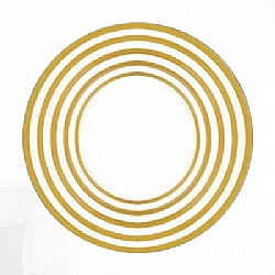 JL Coquet   TableTop   Dinnerware - JL Coquet Hemisphere Gold Striped 5pc Place Setting