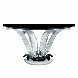 Lalique   Home Decor   Consoles - Lalique Cactus Clear & Black Console